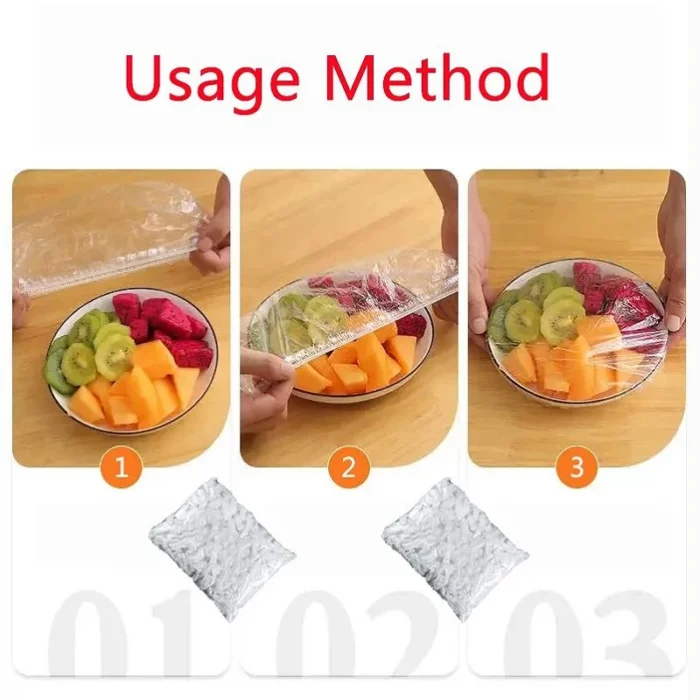 50 Pieces Disposable Food Cover Plastic Wrap Food Grade Fruit And Vegetable Plastic Bags Elastic Plastic Bags Kitchen Organizer - Image 4