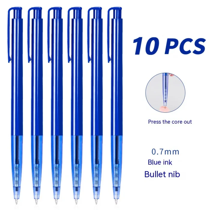 10/60Pcs Deli 0.7mm Ballpoint Pens Fine Tip Smooth Writing for Office School Home Work Blue Black Ink Long Lasting Comfort Grip - Image 6