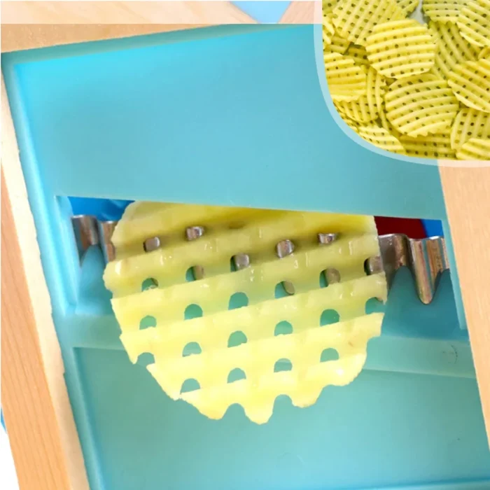 Fries Grid Stainless Potato Grid Steel Potato Kitchen Wooden Home Chip Shred Potato Vegetable Cutter Grater Slicer or Hand Guard - Image 3