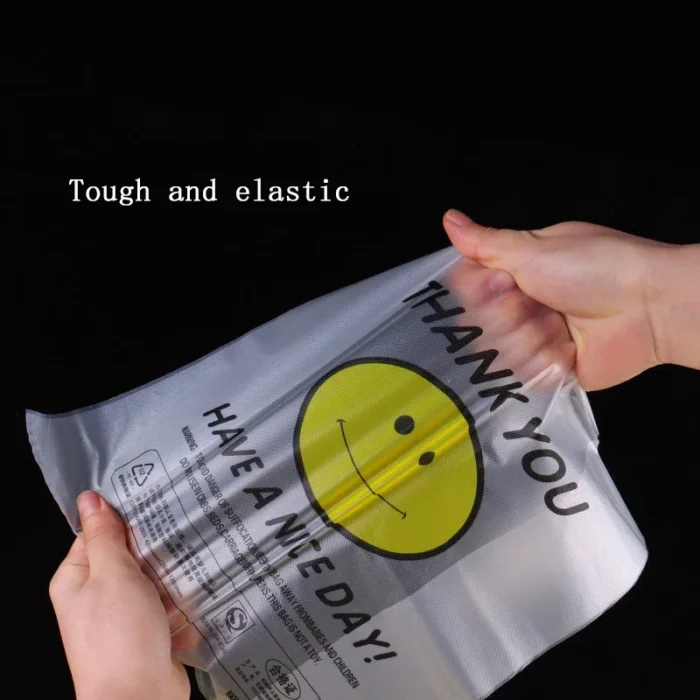 50 Pcs Plastic Bag 3 Sizes Food Storage Bags with Handle supermarket Grocery Shopping Useful Shopping Bag Kitchen Storage Basket - Image 4
