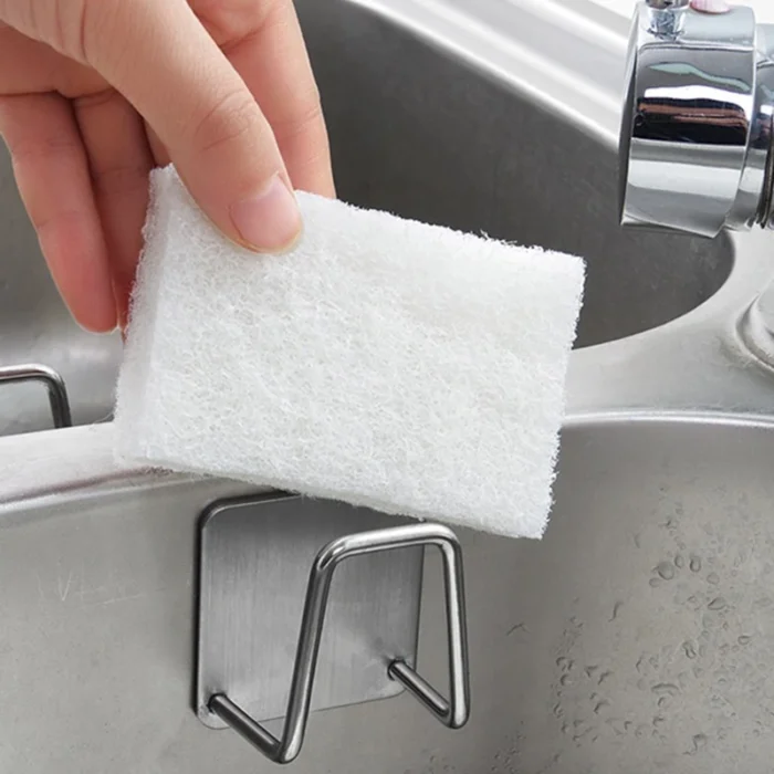 Stainless Steel Sink Sponge Rack For Sponge Steel Wire Ball Draining Paste The Inner Wall Of The Sink Kitchen Supplies - Image 3