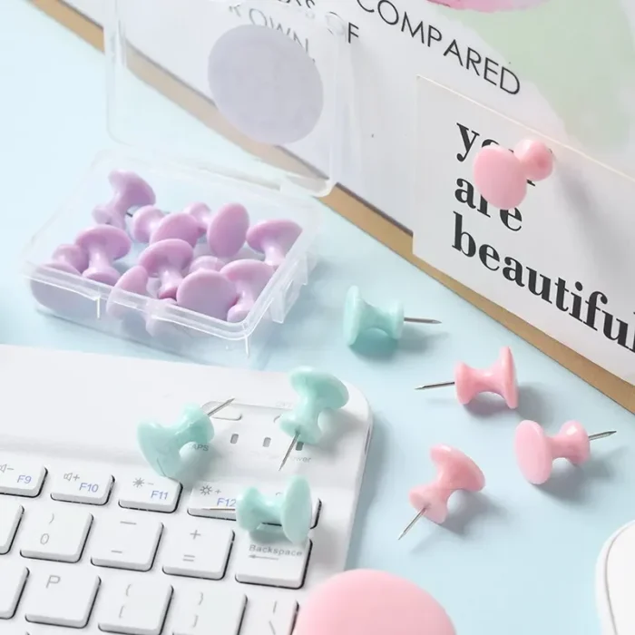 40/10Pcs Pink/Green/Purple Push Pins Thumb Thumbtack Board Pins Drawing Photo Wall Studs Office School Supplies - Image 4