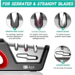 Four in one kitchen sharpener restores serrated blade knives and scissors, diamond tungsten steel ceramics - Image 3