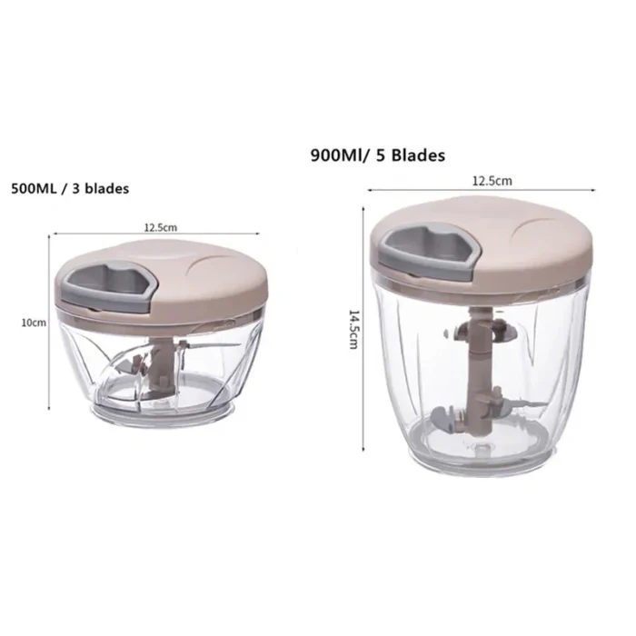 500/900ML Manual Meat Mincer Garlic Chopper Hand Pull Press Crusher Vegetable Grinder Chili Onion Cutter Kitchen Cooking Tools - Image 5