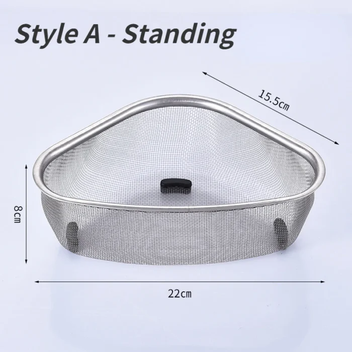 Kitchen Sink Drain Basket Stainless Steel Triangle Food Vegetables Peel Egg Filter Storage Organizer Kitchen Shelf Rack Drainier - Image 6