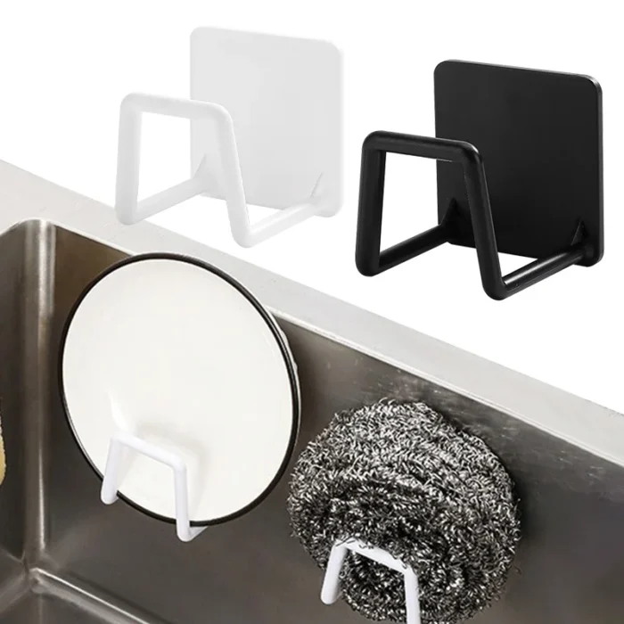 Sponge Holder for Kitchen Sink Self Adhesive Drain Drying Rack Kitchen Wall Hooks Accessories Dish Sponge and Brush Holder - Image 1