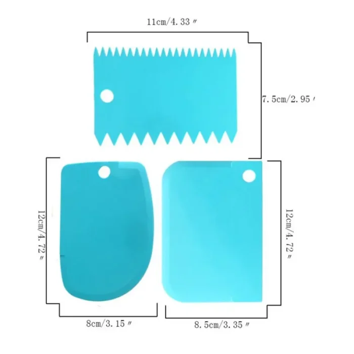 3PCS/Lot Cream Scraper Smoother DIY Cake Decorating Fondant Pastry Cutters Molds Kitchen Scrapers Baking Spatulas Tools - Image 3
