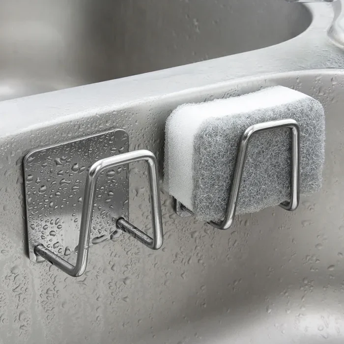 Stainless Steel Sink Sponge Rack For Sponge Steel Wire Ball Draining Paste The Inner Wall Of The Sink Kitchen Supplies - Image 1