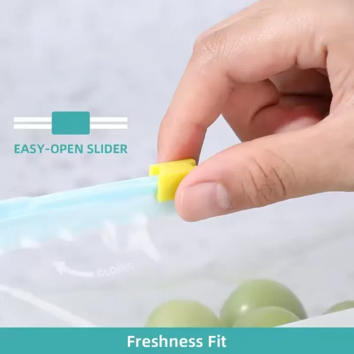 Reusable Zipper Bag Stand Up Zip Shut Plastic Freezer Bag Fruit Vegetable Ziplock Kitchen Food Storage Organizer Pouch - Image 4