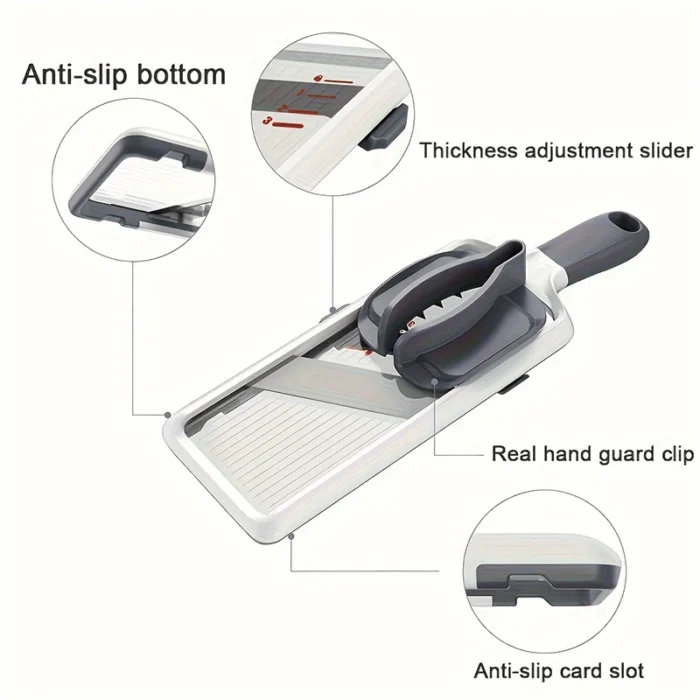Handheld Vegetable Slicer with Adjustable Stainless Steel Blade Vegetable Fruit Cutter for Potatoes Lemons Kitchen Gadget - Image 4