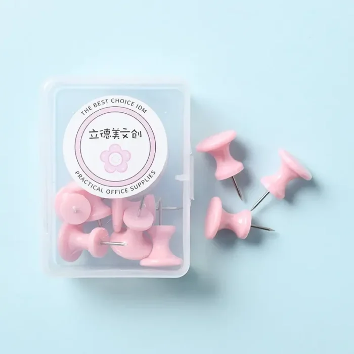 40/10Pcs Pink/Green/Purple Push Pins Thumb Thumbtack Board Pins Drawing Photo Wall Studs Office School Supplies - Image 1