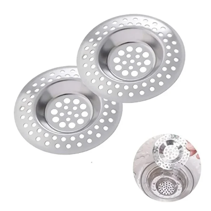 2Pcs Kitchen Metal Sink Strainer Floor Drain Bathtub Hair Catcher Stopper Stainless Steel Shower Drain Hole Filter Trap 7.5cm - Image 1