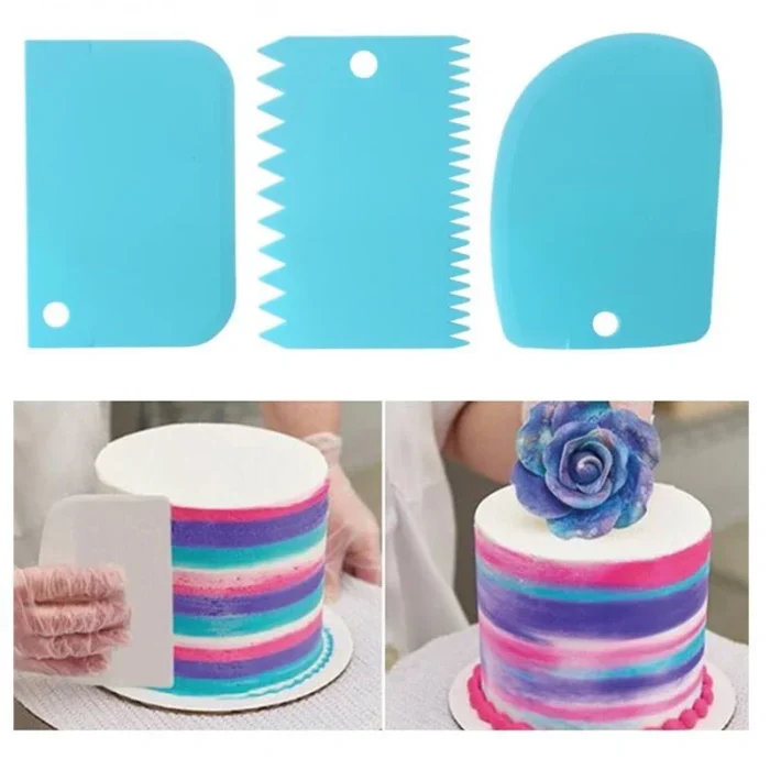 3PCS/Lot Cream Scraper Smoother DIY Cake Decorating Fondant Pastry Cutters Molds Kitchen Scrapers Baking Spatulas Tools - Image 1