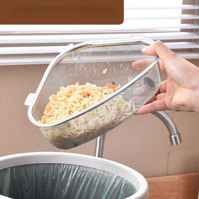 Kitchen Sink Drain Basket Stainless Steel Triangle Food Vegetables Peel Egg Filter Storage Organizer Kitchen Shelf Rack Drainier - Image 3