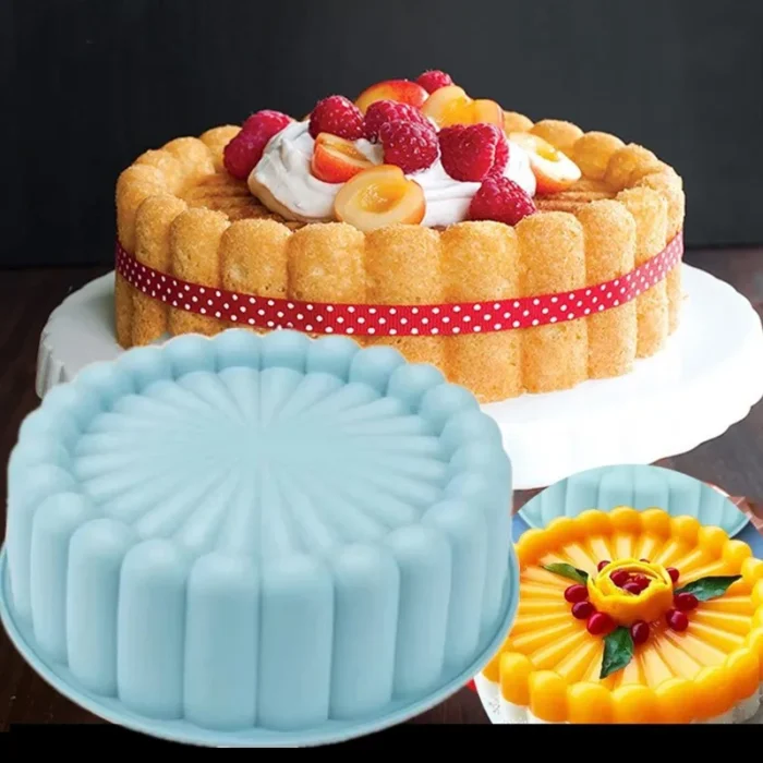 Silicone Charlotte Cake Pan Nonstick Baking Mold,Cheesecake Chocolate Dessert Maker Oven Freezer Safe Easy Release Kitchen Tools - Image 1